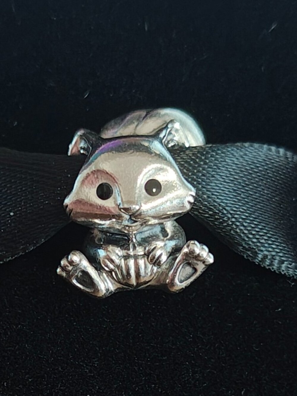 Authentic Pandora Retired Cute Squirrel Charm 799105C01 Sterling Silver Enamel